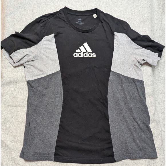 Adidas T Shirt Black and Gray with White Logo Men's Size 2X - Picture 1 of 7
